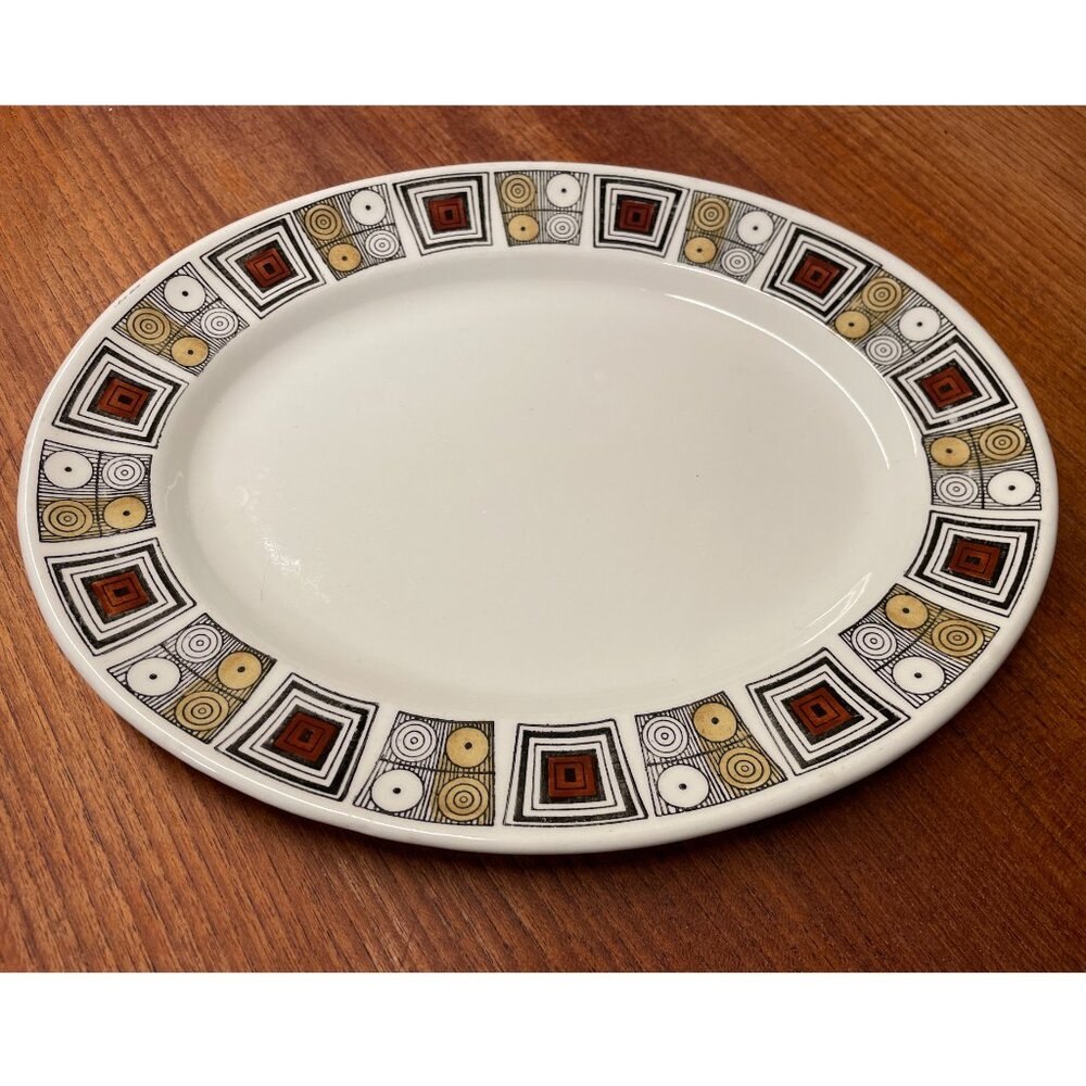 Vintage Kathie Winkle “Rushstone” Oval Serving Platter – 9.5" x 12"
